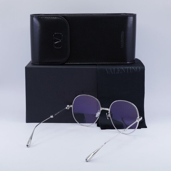 Valentino V-STUD-III VLX-136B Round Eyeglasses 56mm - Silver - Picture 6 of 10